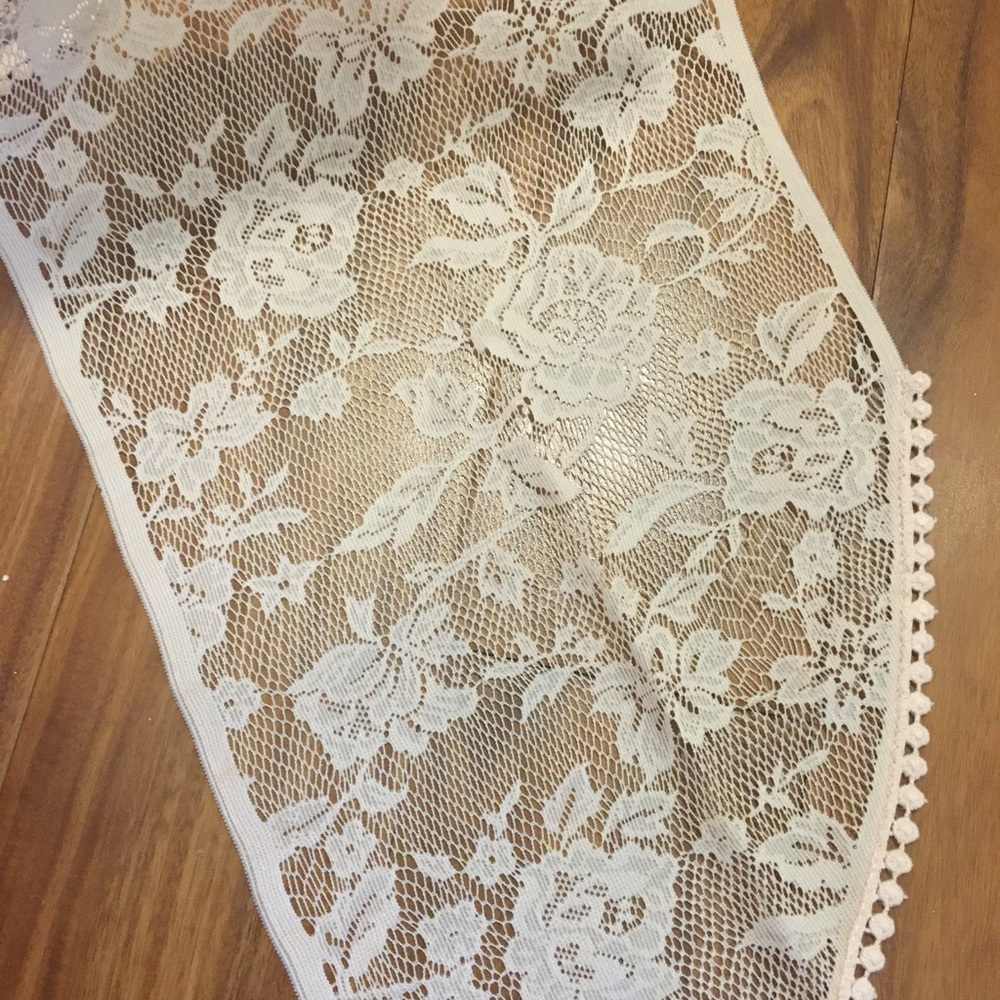Pink floral lace scarf